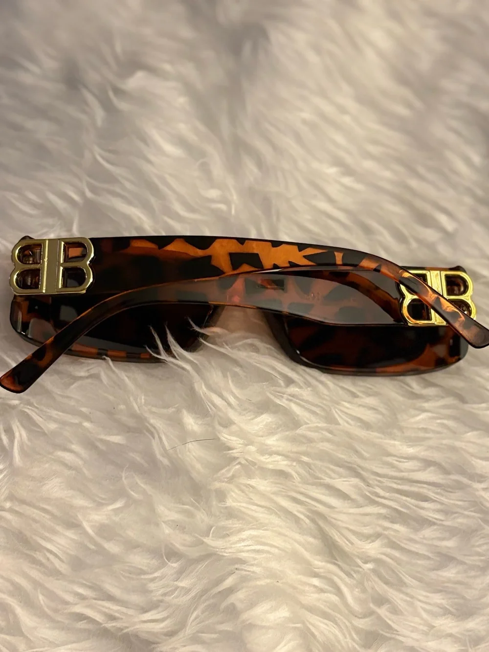 Tortoiseshell Sunglasses with Gold 'BB' Logo